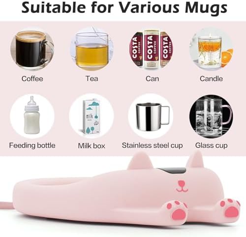 PUSEE Mug Warmer,Coffee Warmer for Desk Candle Warmer Auto Shut
