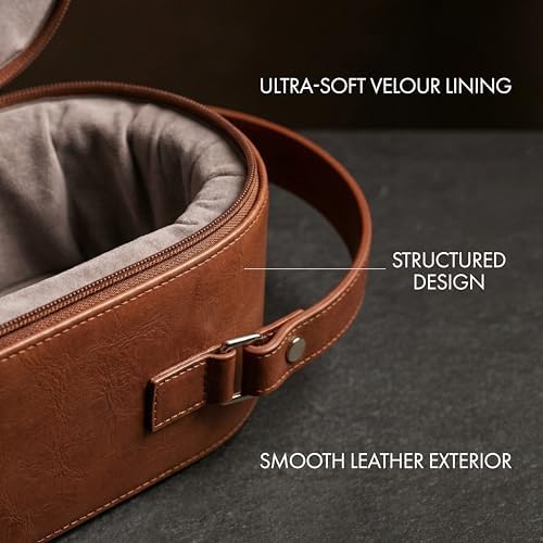 Bey-Berk Vino Brown Leather Double Wine Caddy, Two-Bottle Travel Case