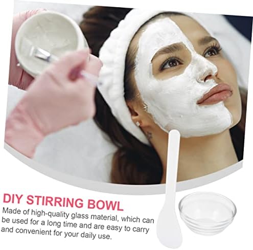 5 Set Facial Mask Mixing Glass Bowls with Spoons for Home Care