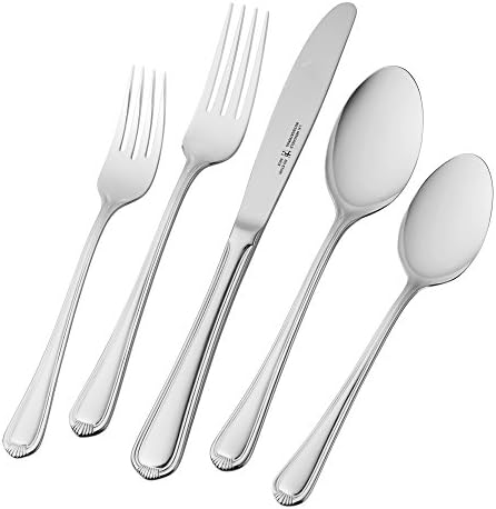 HENCKELS 65-Piece Flatware Set, 8 Steak Knives, Stainless Steel Knife
