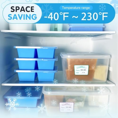 Walfos Silicone Freezer Tray with Lid - 1.5Cup Silicone Food Freezer