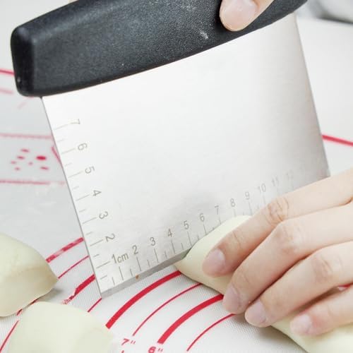 Stainless Steel Bench Scraper Engraved Measuring Scale Multipurpose
