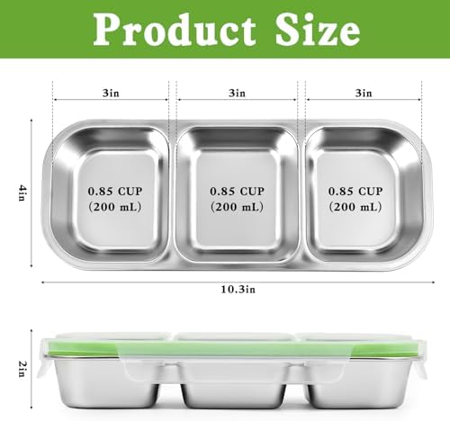 UPTRUST Reusable Snack Containers with Lids, 2pcs Stainless Steel