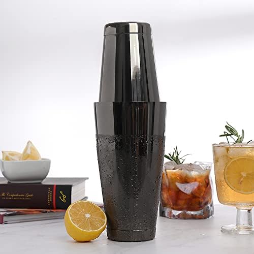 ETENS Boston Cocktail Shaker Black, Cocktail Shaker Tins Weighted, Bar