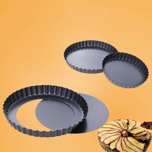 Cake Tart and Pizza Pans Set, 6/8/10 Inch Non-Stick Carbon Steel