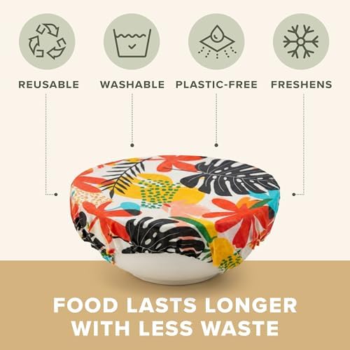 Beeswax Food Wraps (3-Pack S/M/L) – Reusable & Washable Food Storage