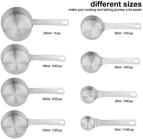 Measuring Cups Set, 18/8 Stainless Steel Measuring Cups Set with