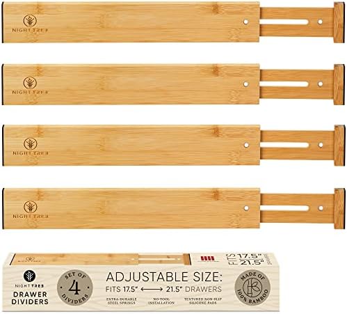 Night Tree Expandable Bamboo Drawer Dividers – drawer separators for