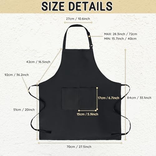 Water & Oil Proof Cooking Chef Apron Wash-Free for 2 Pockets Men and