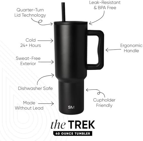 Simple Modern 40 oz Trek Tumbler with Handle and Straw Lid | Cup
