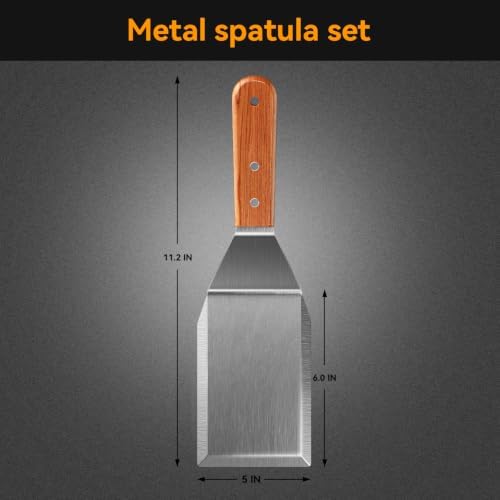 2 Pack Griddle Spatula, Metal Spatula for Cast Iron Skillet, Grill