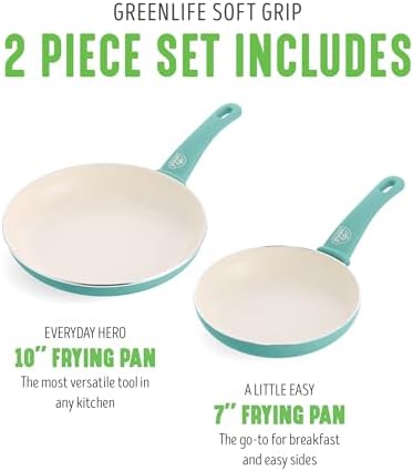 GreenLife 2 Piece (7” & 10”) Ceramic Nonstick Frying Pan Set