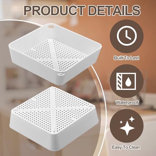 Tuanse 2-Piece 8.5 x 8.5 x 2.5-Inch Floor Drain Strainer