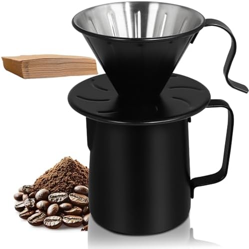 Pour Over Coffee Maker 350ml Milk Frothing Pitcher Stainless Steel