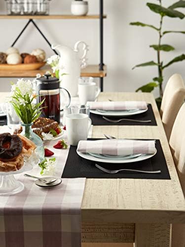 DII Vinyl Tabletop Collection, Placemat Set, 13x17.25, Black, 6 Piece