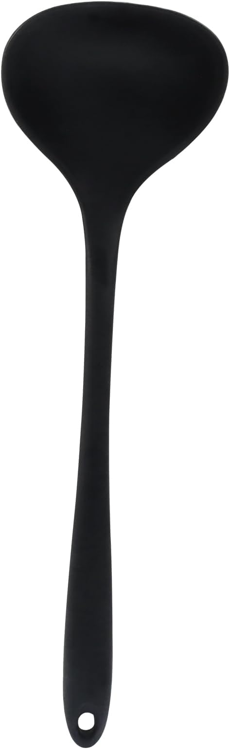 Jiozermi Silicone Soup Ladle, 12-Inch Long Handle Ladle Spoon, Heat Resistant by Jiozermi