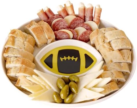 Football Bowl - Porcelain Serving Platter for Bread with Olive Oil