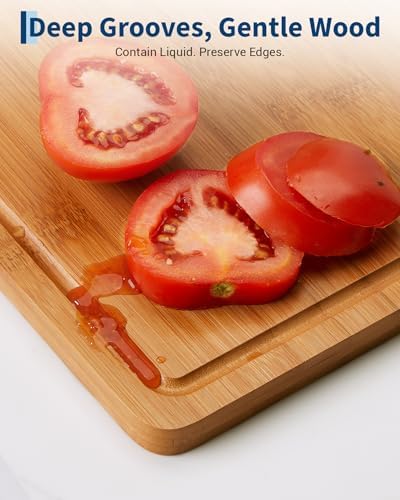 Garvee Bamboo Cutting Board Set of 3 - Multi-Size Wooden Chopping