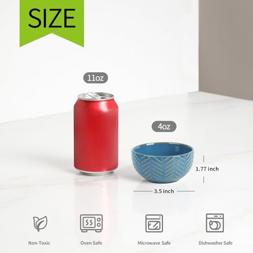 Sureasy Mini Ceramic Dipping Bowls – 4 oz, 3.5 Inch Small Bowls for
