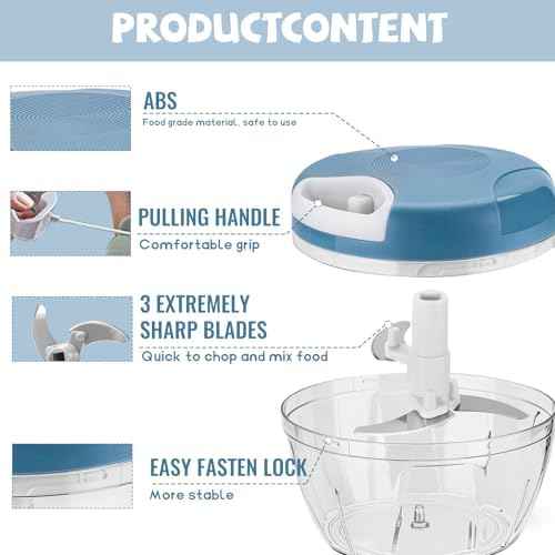 Manual Food Chopper: Hand Pull String Vegetable Chopper for Onion