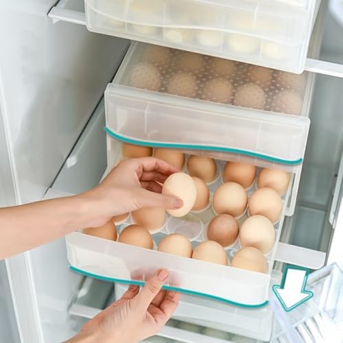 Xmas Eggs Holder Basket Dual-layer Plastic Container for Fridge