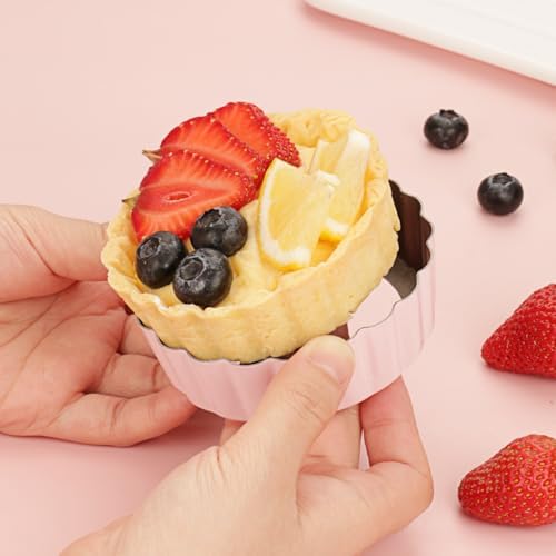 1 Inch Deep Mini Tart Pan Set, 6PCS 3.6 Inch Tart Pans with Removable