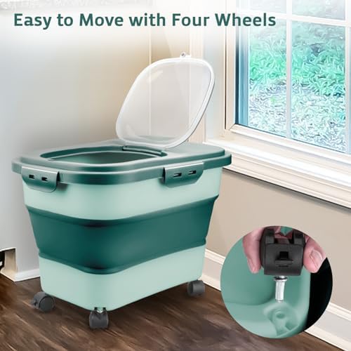 Komzon Rice Storage Containers, Collapsible 20 to 30Lbs Food Storage