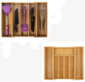 Utoplike Bamboo Silverware Tray Acacia Kitchen Drawer Organizer