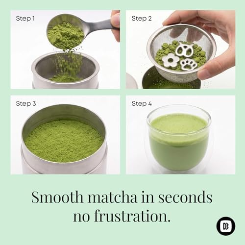 Matcha Sifting with 3 Stainless Steel Agitation Beads, Food-Grade