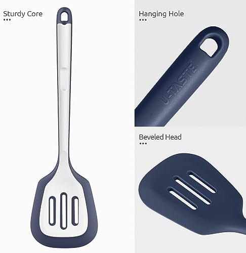 U-Taste Silicone Turner Spatula Set, 2-Piece, Midnight Blue