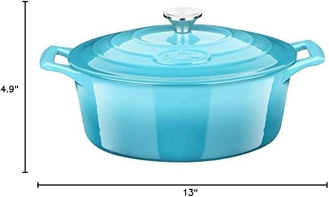 La Cuisine Enameled Cast Iron Oval Dutch Oven Casserole Pot - Image 7
