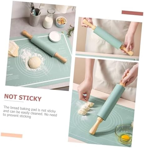 Silicone Dough Mat Set with Rolling Pin Non-Stick Pastry Baking Mats