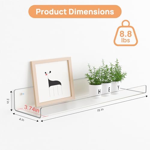 upsimples Acrylic Wall Storage Shelves, 6 Pcs