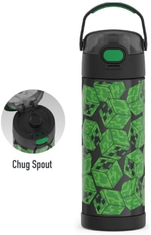 THERMOS FUNTAINER Water Bottle with Spout, 16oz, Minecraft, Style may