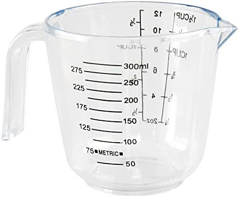HOME-X Big Number Clear Plastic Measuring Cup with Handle and Pour