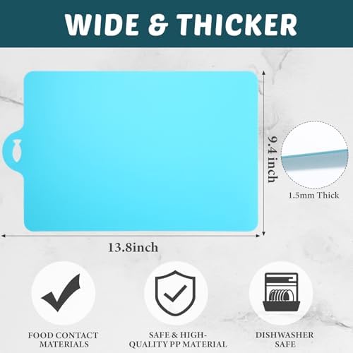 Meanplan 20 Pcs Flexible Cutting Board Mats, Plastic Non Slip Extra
