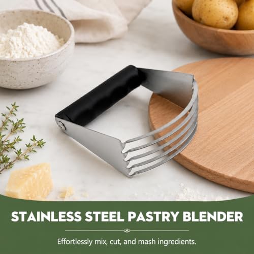 Stainless Steel Pastry Dough Blender and Cutter, Heavy-Duty Baking