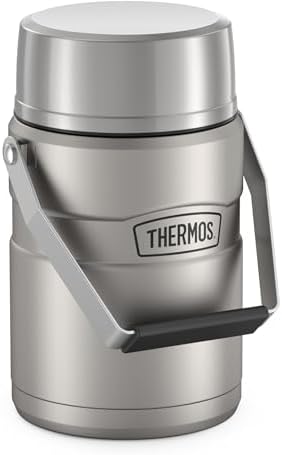 THERMOS Stainless King Food Jar with Handle, 47oz, Matte Stainless
