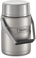 THERMOS Stainless King Food Jar with Handle, 47oz, Matte Stainless