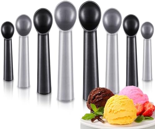 Gejoy 8 Pcs Ice Cream Scoop Set, Ice Cream Scoops 7 Inch, Black and