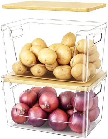 2 Set Pantry Organizer and Stackable Storage Kitchen,Sturdy and