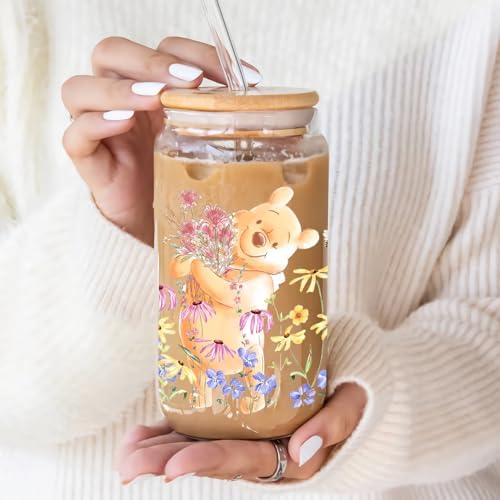 Pooh Bear Frosted Cups, Honey Bear Cup Gift for Women, Gifts for