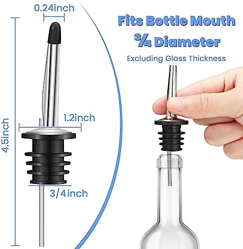 24 Pack Liquor Pour Spouts Set - Stainless Steel bottle spout and