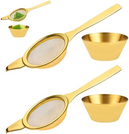 ASTIMESA 2 Sets Stainless Steel Matcha Sifter Sieve with Base, 2.2''