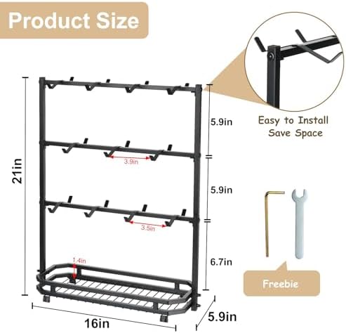 Coffee Mug Holder for Countertop, 22 Hooks Metal Coffee Cup Holder