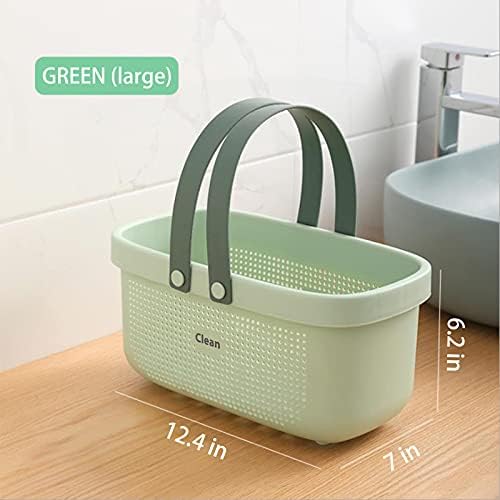 JiatuA Plastic Storage Basket with Handle, Green
