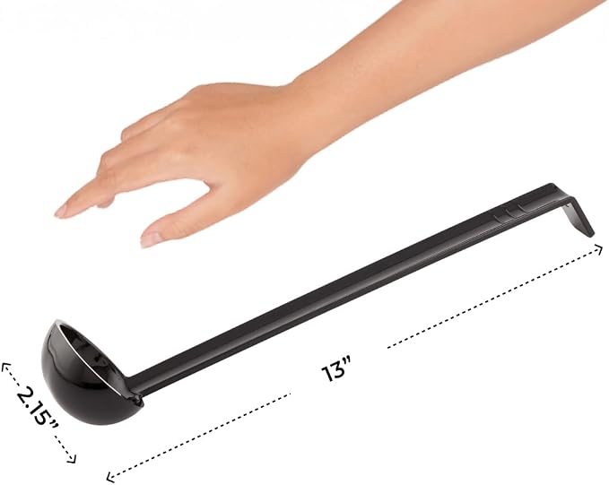 Restaurantware 1 Ounce Serving Ladle 1 Hook Handle Portion Ladle - Image 5