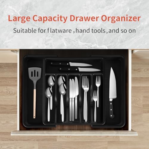 Expandable Silverware Drawer Organizer – Adjustable Utensil Tray &