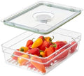 iDesign Large Fridge Produce Bin, Clear/White