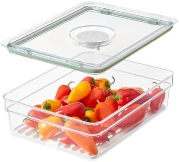 iDesign Large Fridge Produce Bin, Clear/White